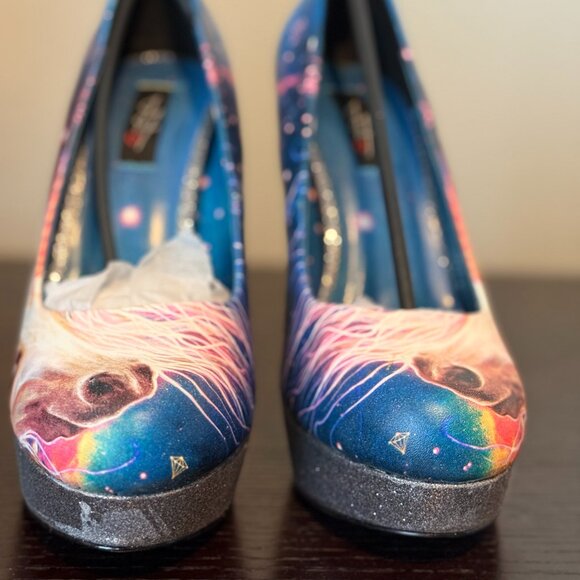 ! NWT - Iron Fist Unicornopia Glitter Closed Toe Platform Heels ! - Picture 8 of 8
